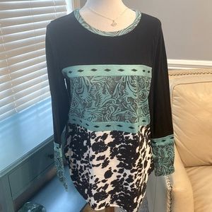 A touch of Western long sleeve jersey top